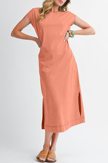 Wisteria Mineral Wash Pocketed T-shirt Dress