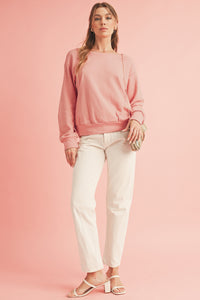 Black Bowknot Plain Round Neck Sweatshirt