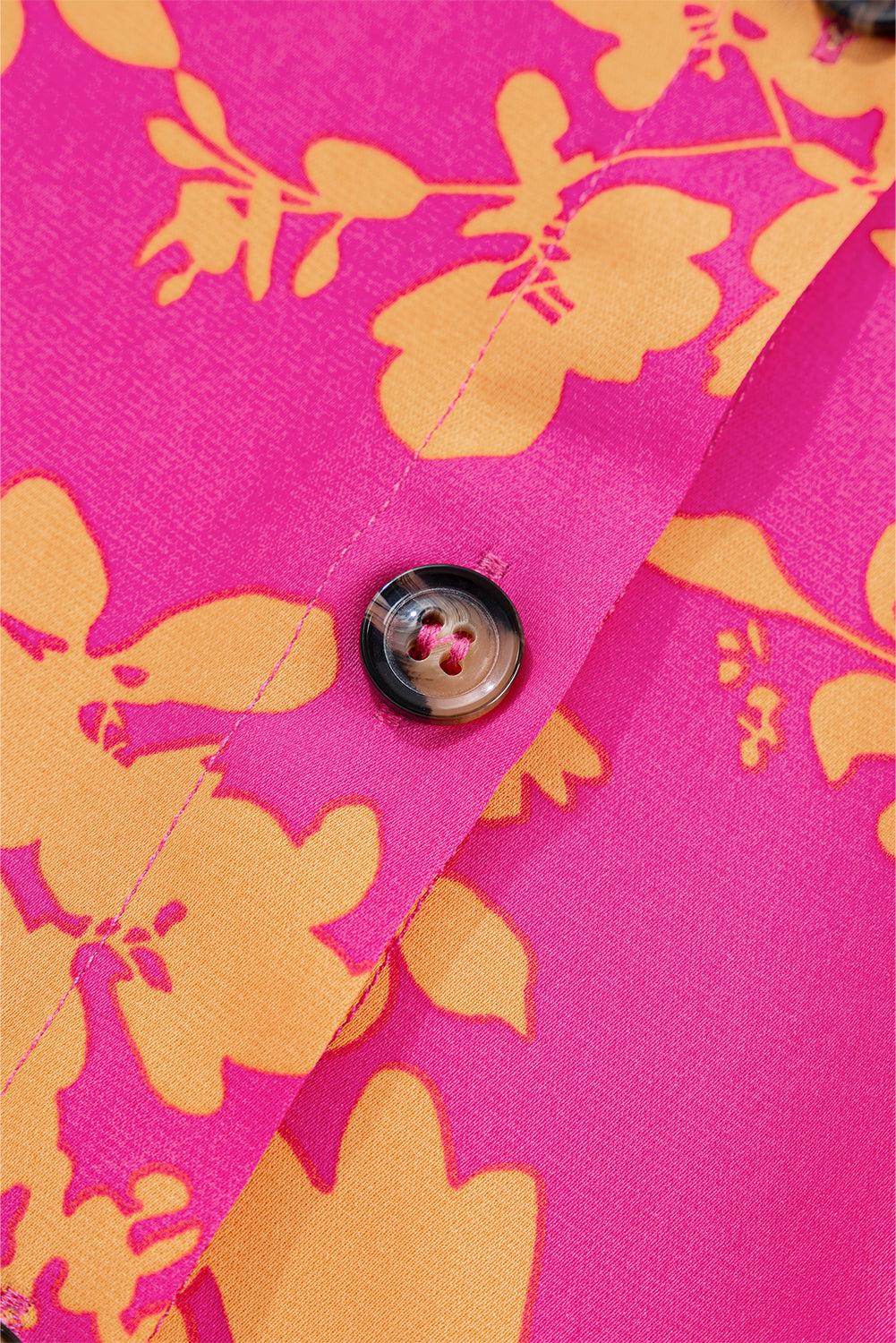 Pink Floral Print Drawstring Flowy Short Dress