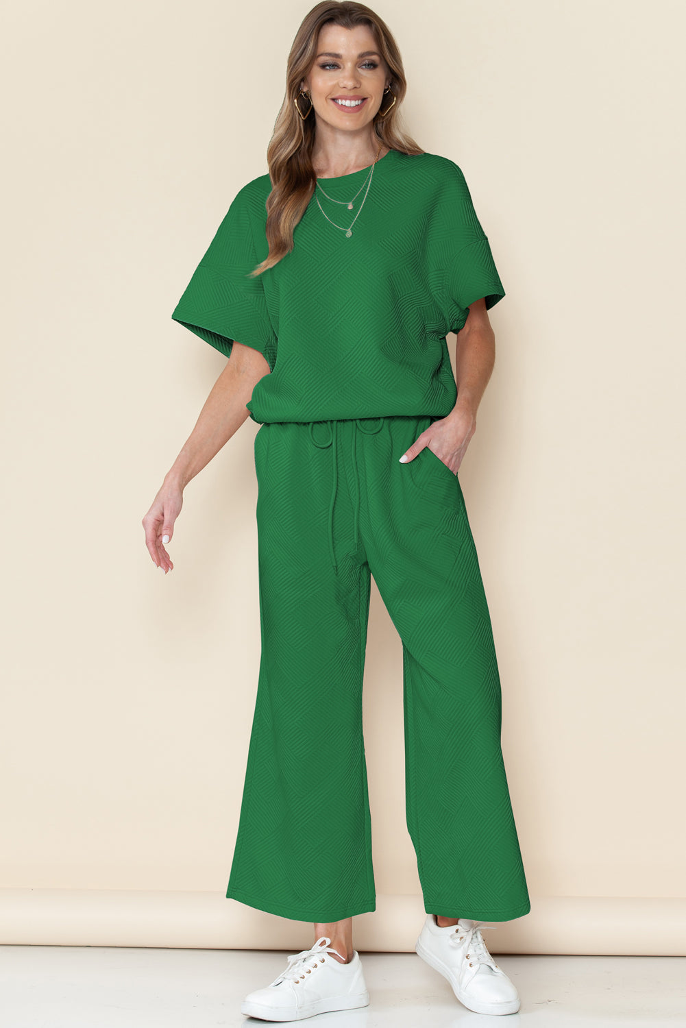 Amy Loose Fit T Shirt and Drawstring Pants Set