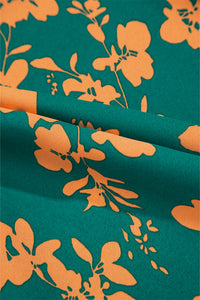 Pink Floral Print Drawstring Flowy Short Dress