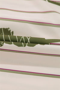 Guacamole Green Abstract Print Striped V-Neck Mini Dress