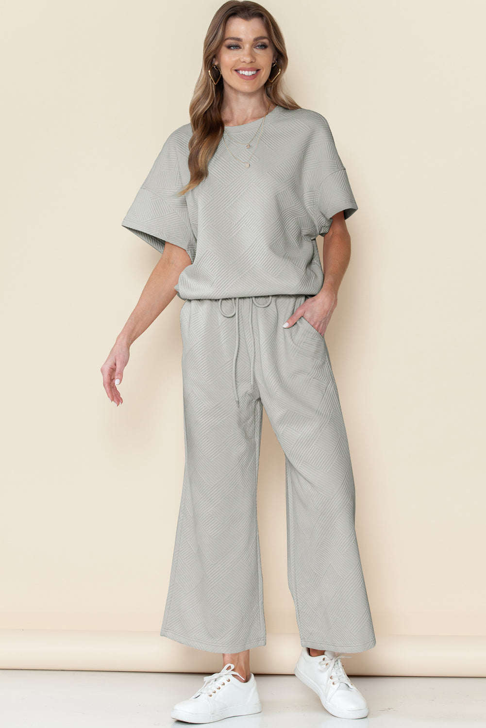 Amy Loose Fit T Shirt and Drawstring Pants Set