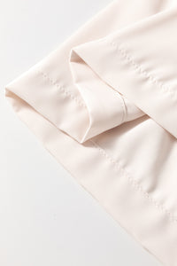 White Sweet Bowknot Puff Sleeve Peplum Blouse