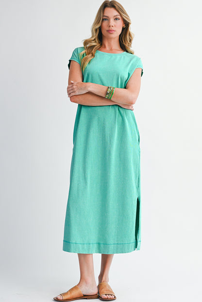 Wisteria Mineral Wash Pocketed T-shirt Dress