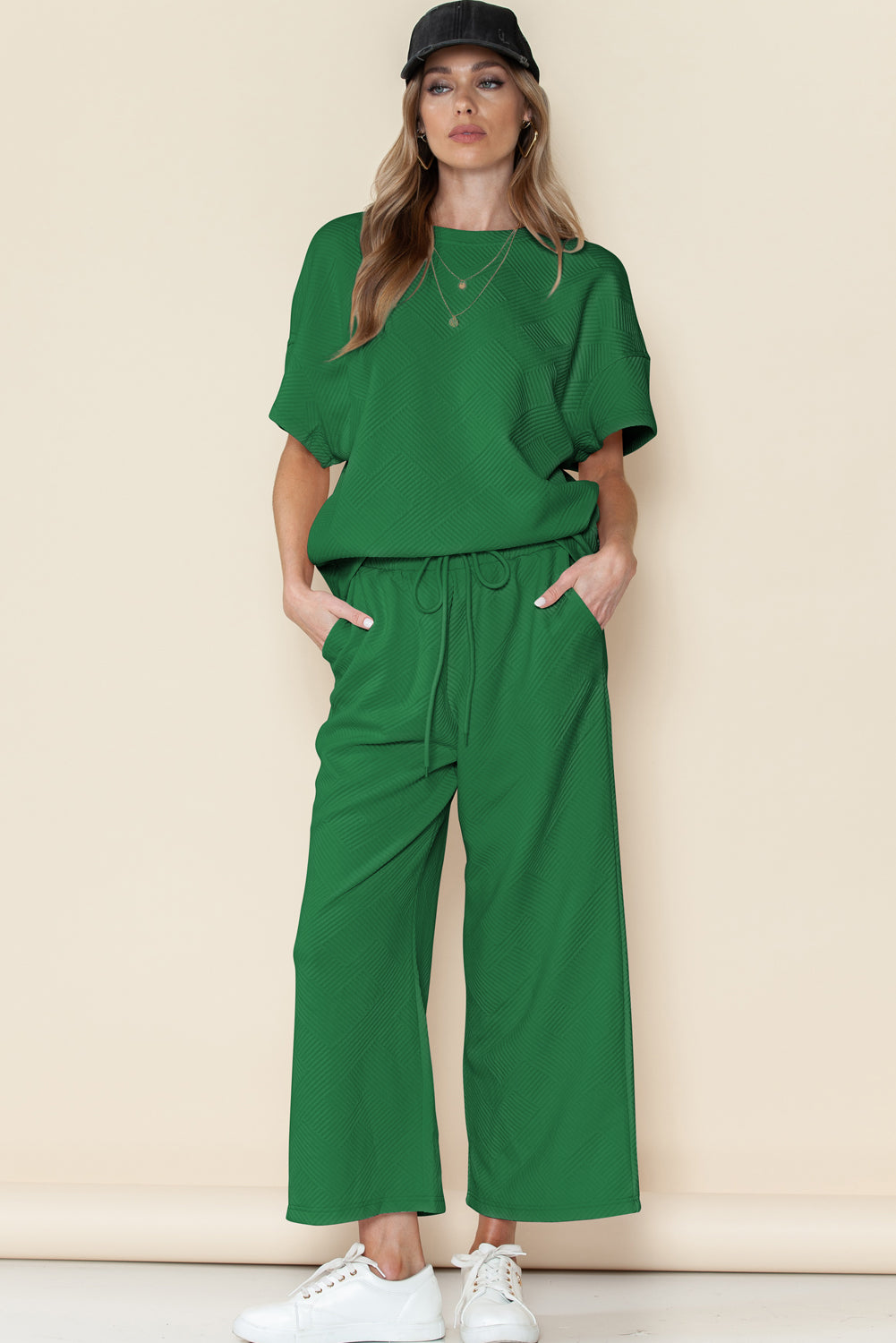 Amy Loose Fit T Shirt and Drawstring Pants Set