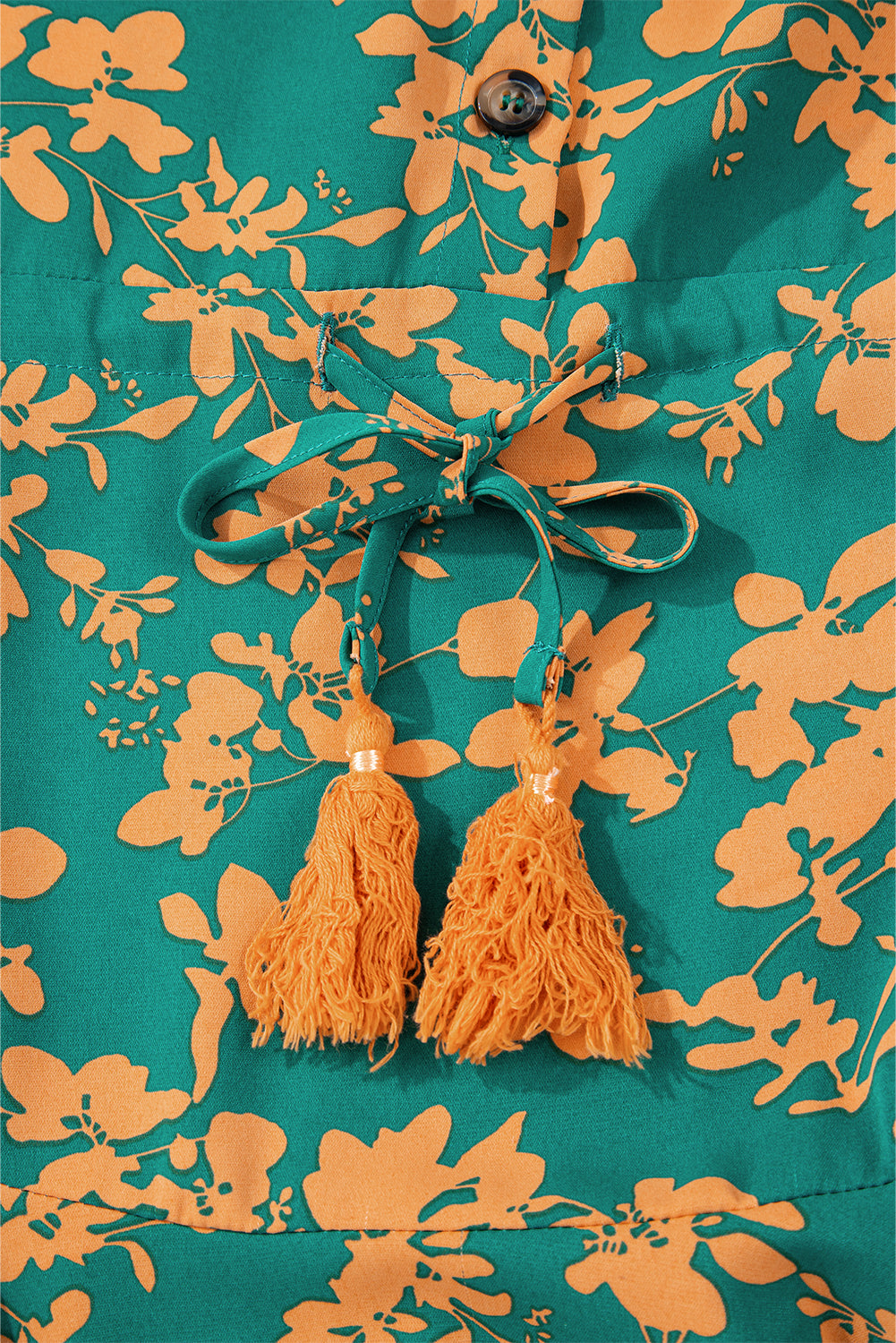 Pink Floral Print Drawstring Flowy Short Dress