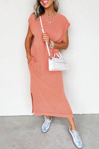 Wisteria Mineral Wash Pocketed T-shirt Dress