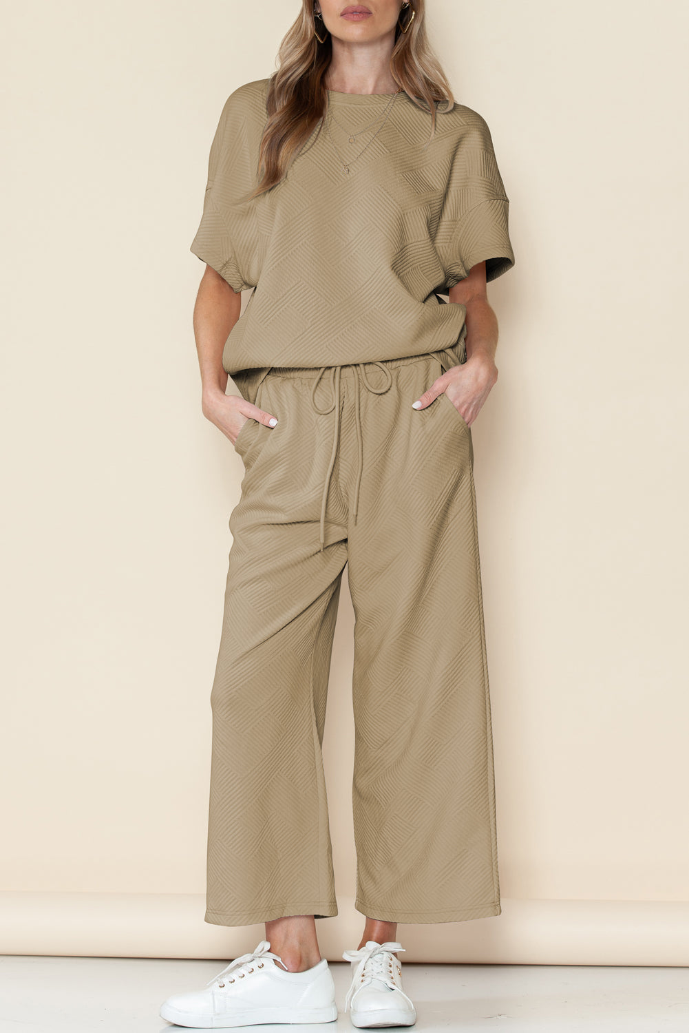 Amy Loose Fit T Shirt and Drawstring Pants Set