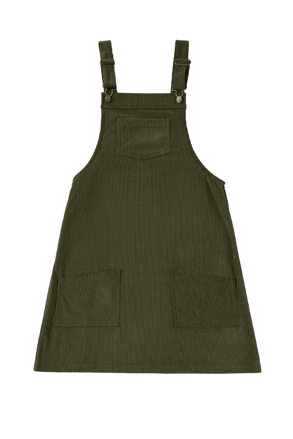 Vineyard Green Corduroy Front Pockets Overall Dress