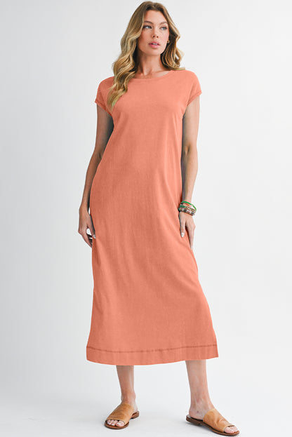 Wisteria Mineral Wash Pocketed T-shirt Dress