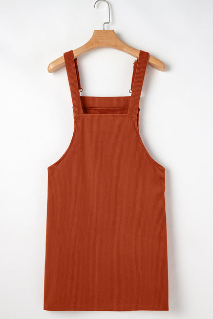 Vineyard Green Corduroy Front Pockets Overall Dress