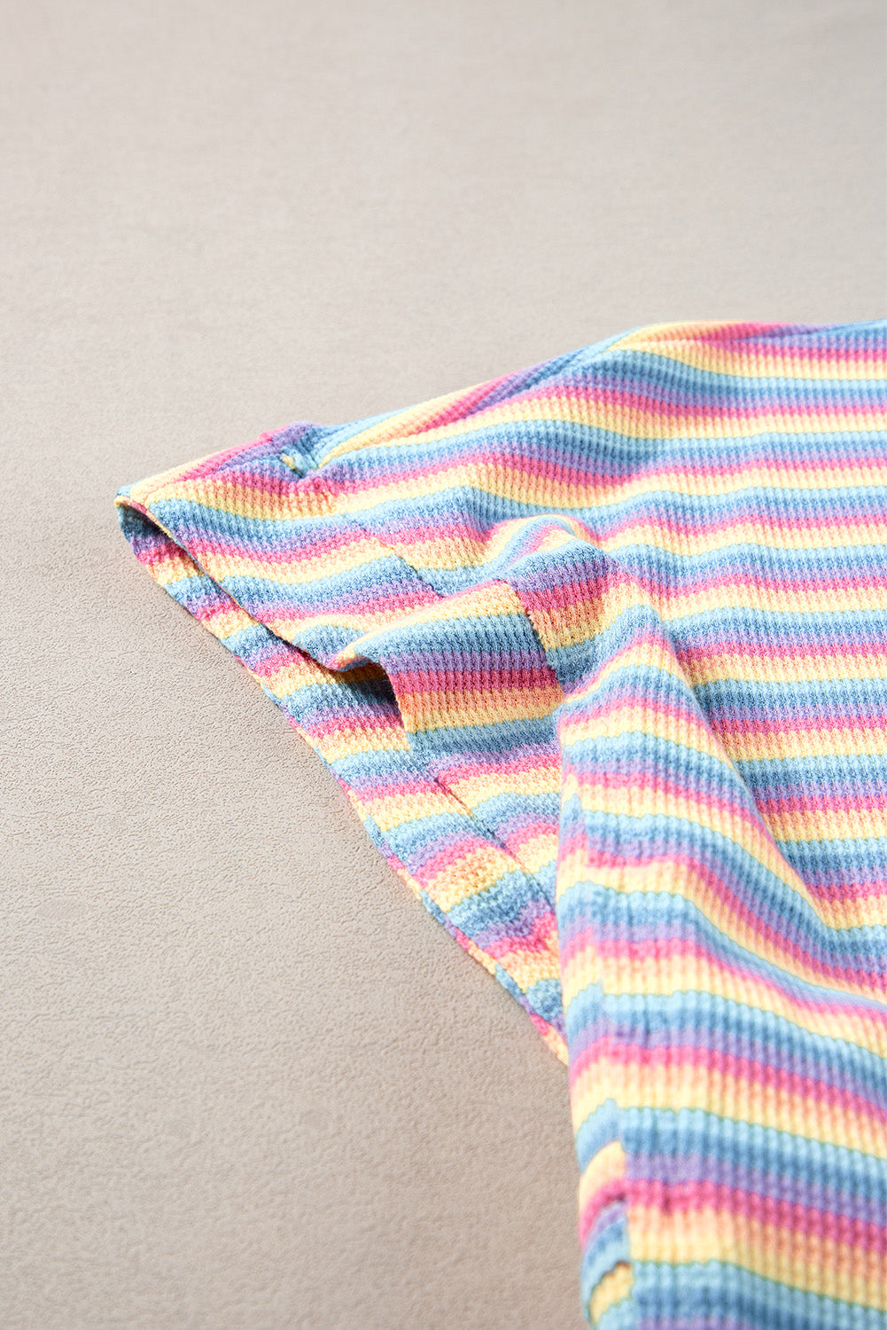 Pink Stripe Rainbow Tee and Tassel Drawstring Wide Leg Pants Set