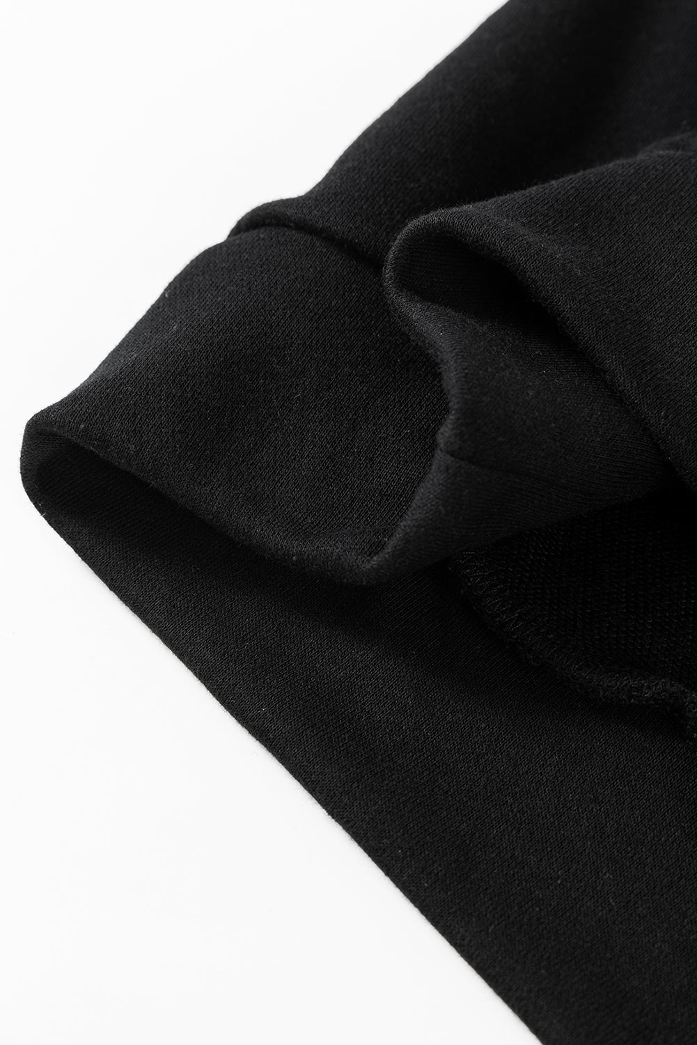 Black Bowknot Plain Round Neck Sweatshirt