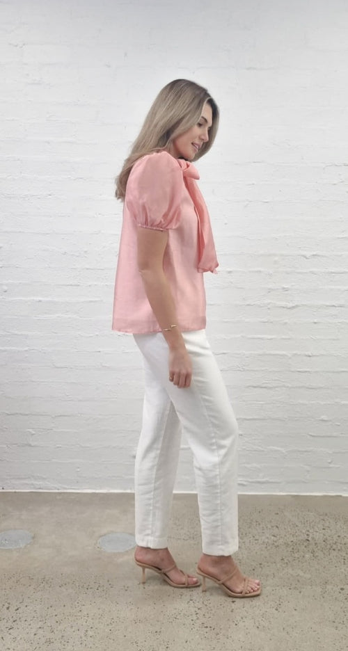 Blush Blouse - Bow Detail
