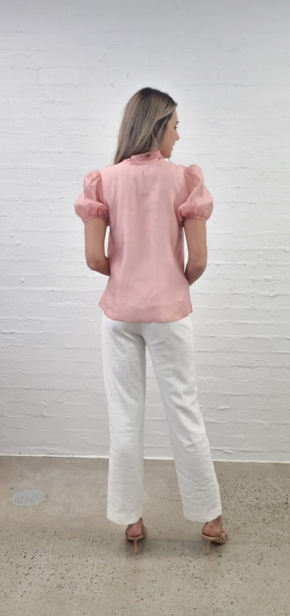 Blush Blouse - Bow Detail