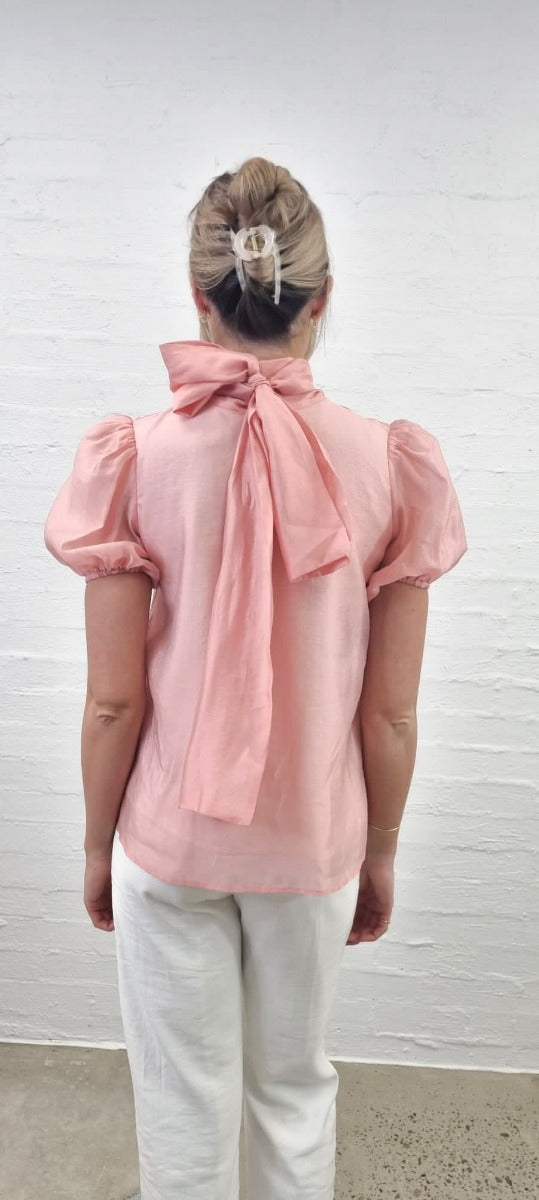 Blush Blouse - Bow Detail