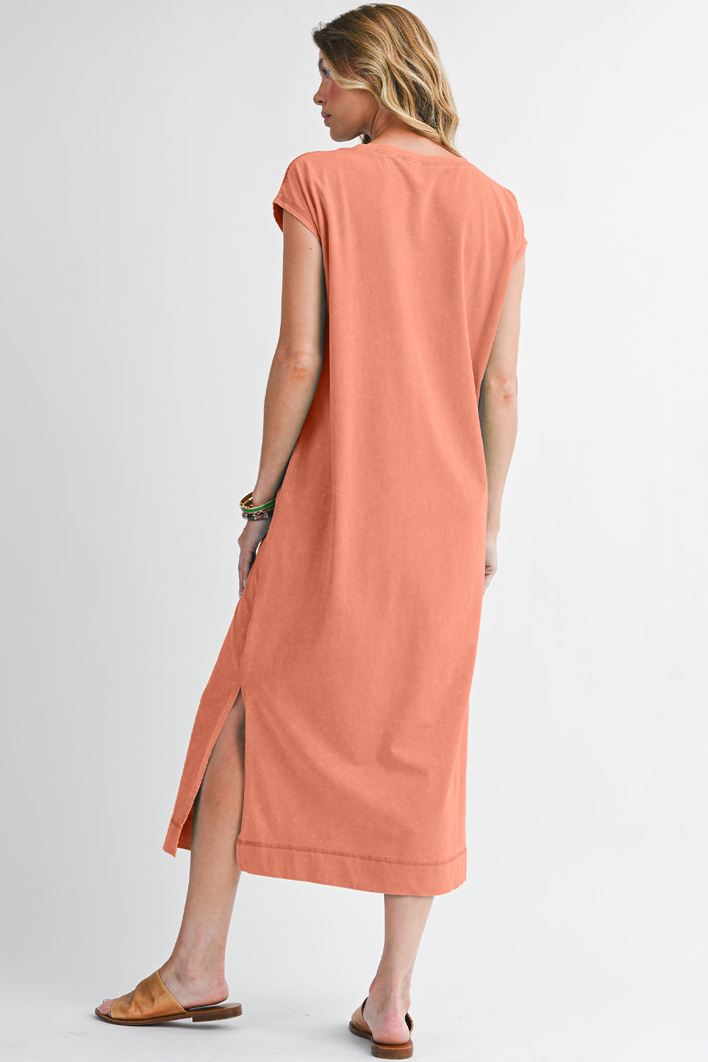 Wisteria Mineral Wash Pocketed T-shirt Dress