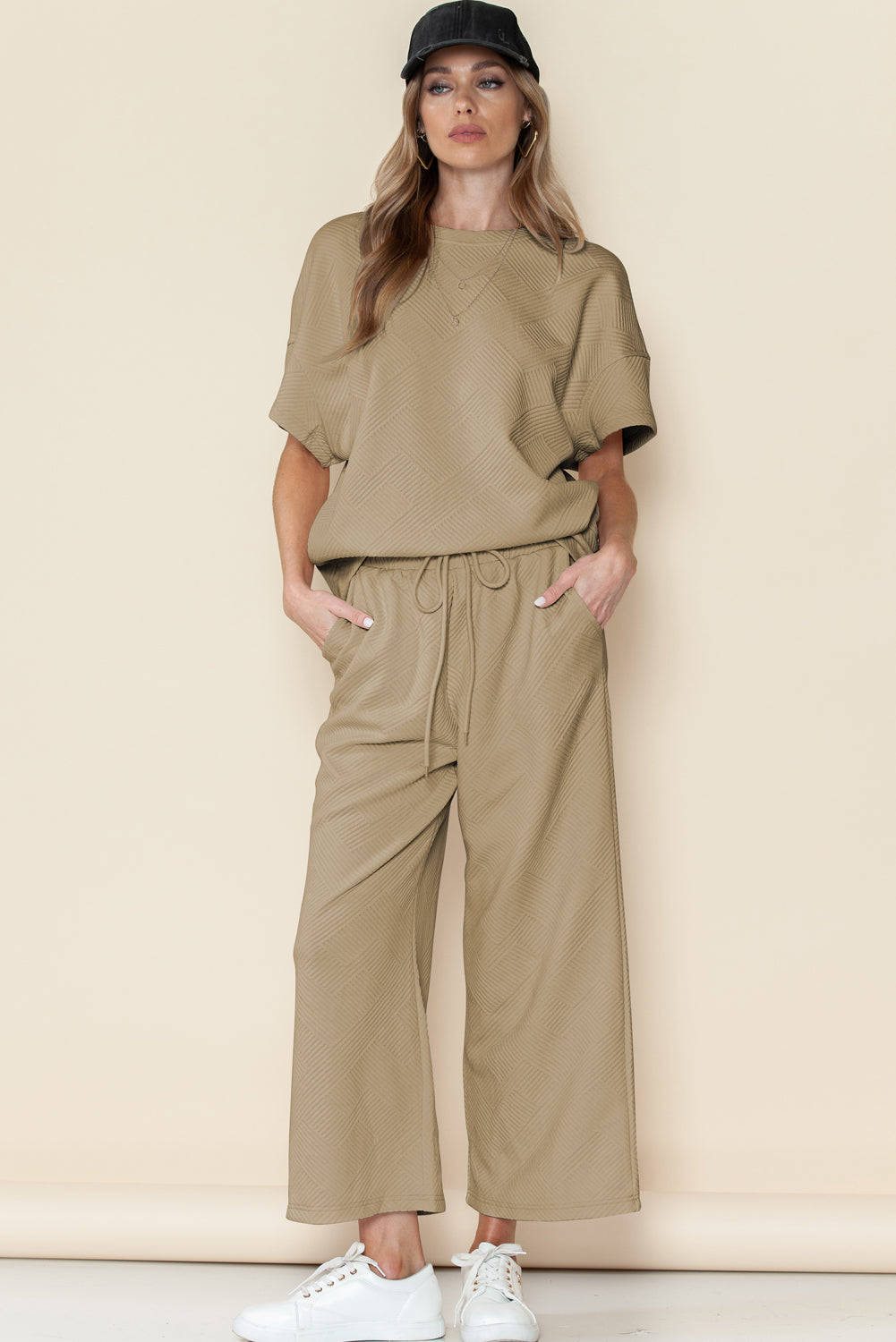 Amy Loose Fit T Shirt and Drawstring Pants Set