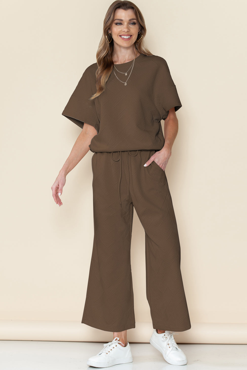 Amy Loose Fit T Shirt and Drawstring Pants Set