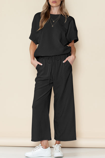 Amy Loose Fit T Shirt and Drawstring Pants Set