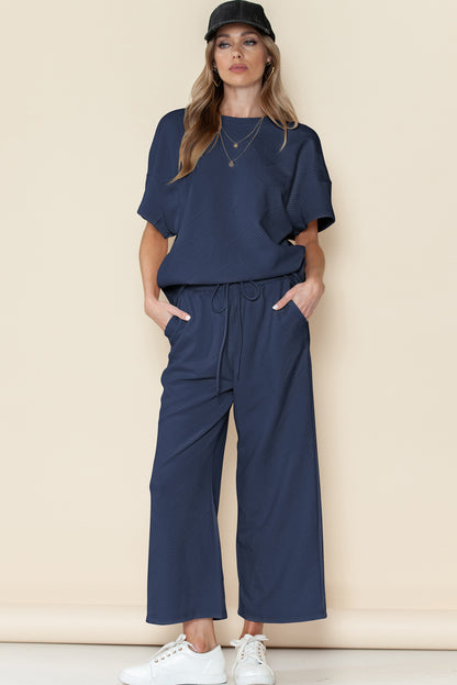 Amy Loose Fit T Shirt and Drawstring Pants Set