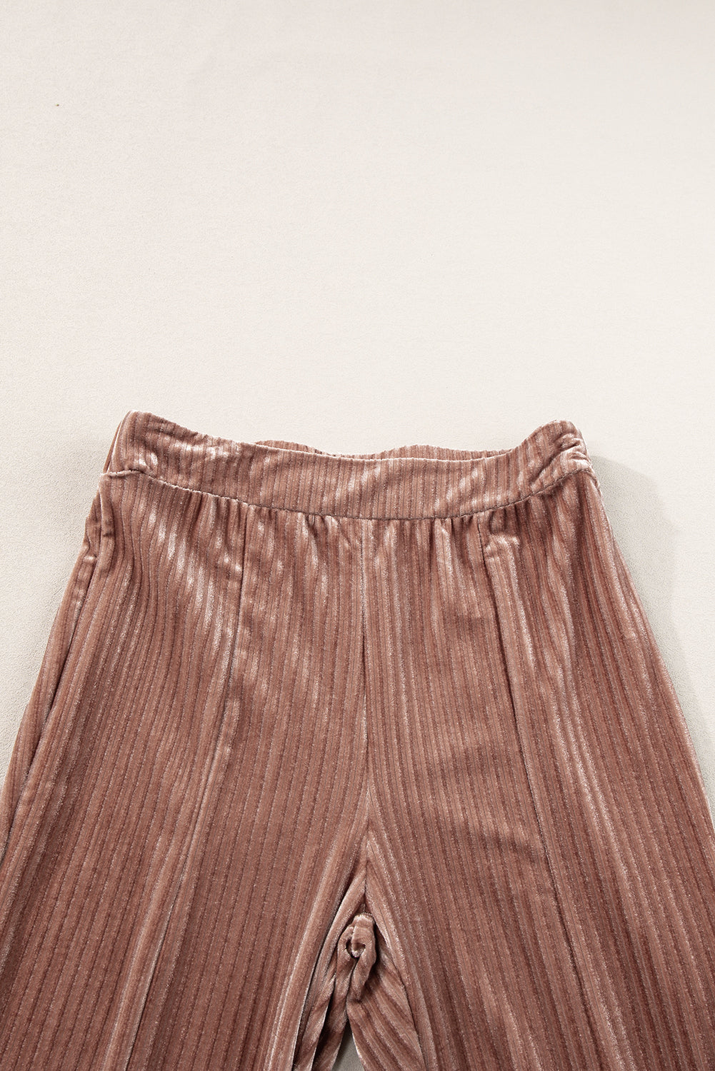 Solid Color High Waist Corduroy Flare Pants