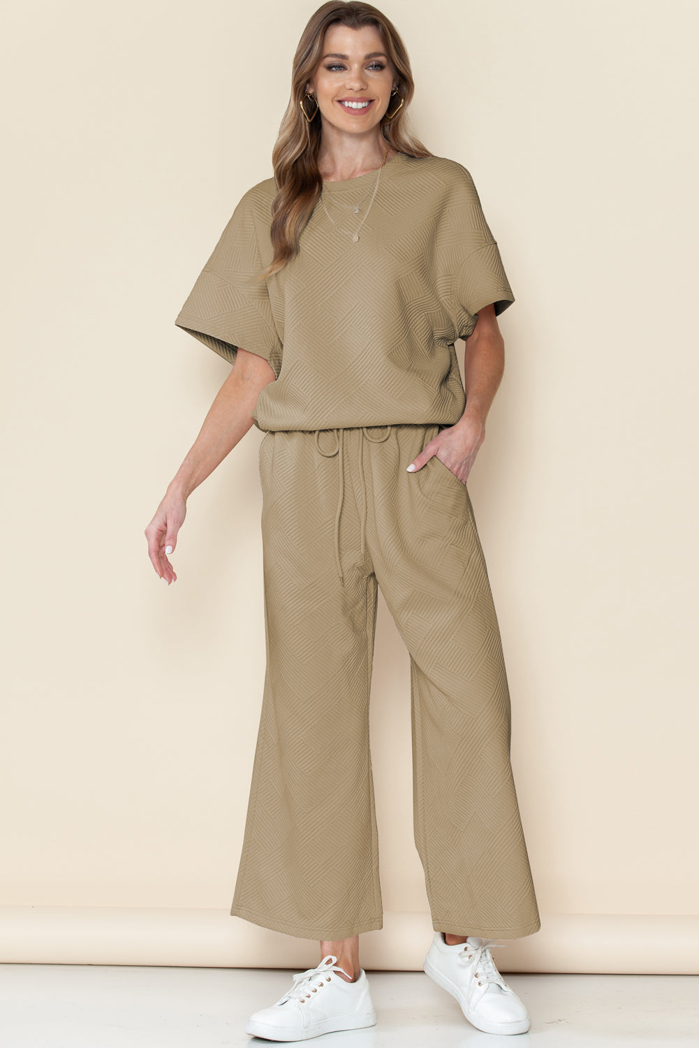 Amy Loose Fit T Shirt and Drawstring Pants Set