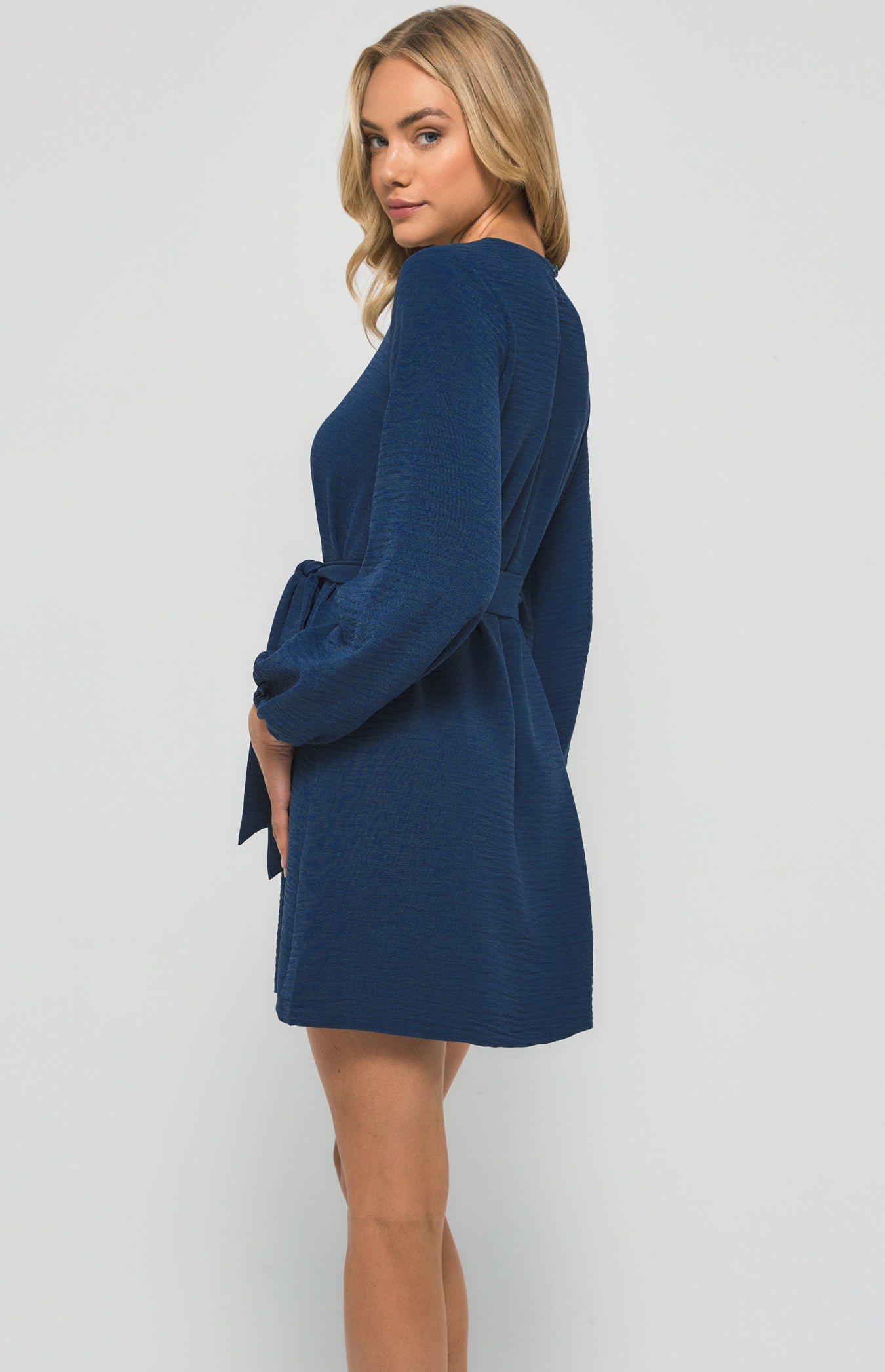 Round Neckline Long Sleeve Shift Dress OzGirl Australia